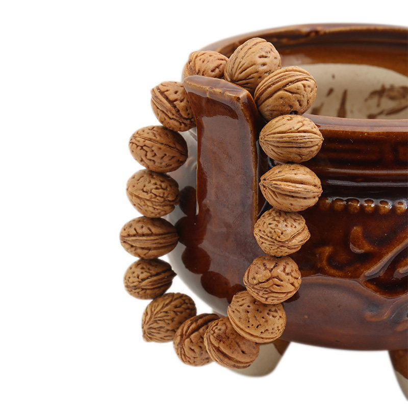 银吉饰 桃核菩提子手串 仙桃菩提手链 男款佛珠