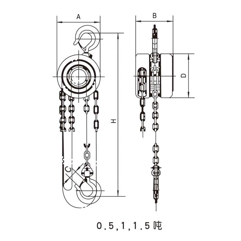 五一手拉葫芦起重倒链1吨*8米1t*8m