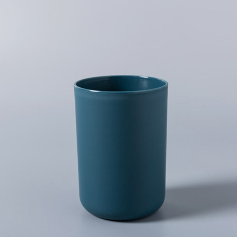 雅高简约创意北欧色圆形水杯家用塑料漱口杯时尚加厚塑料牙杯2只装