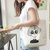 帆布购物袋单肩包韩版女文艺单肩包学生手提袋折叠环保购物袋DS502(白色（砖石手指） 1个装)第4张高清大图