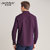 【绅士暗纹】2020秋冬新款纯色加绒保暖舒适男士长袖衬衫(紫色 165)第2张高清大图