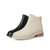 森达2021冬季新款商场同款简约时尚粗跟舒适休闲女短皮靴4AJ01DD1(米白 36)第7张高清大图
