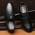 新款男士鞋牛皮休闲皮鞋橡胶底男鞋耐磨软底系带鞋子爸爸鞋8102(黑色)第5张高清大图