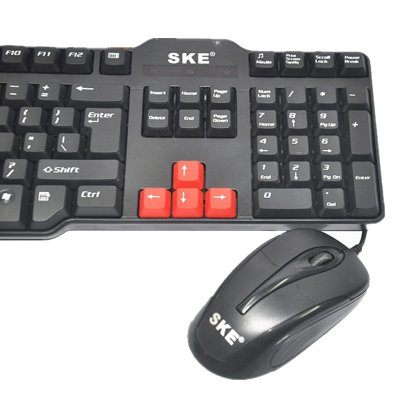 USB+PS/2双接口键盘推荐：SKE S-MK01U有线键鼠套装
