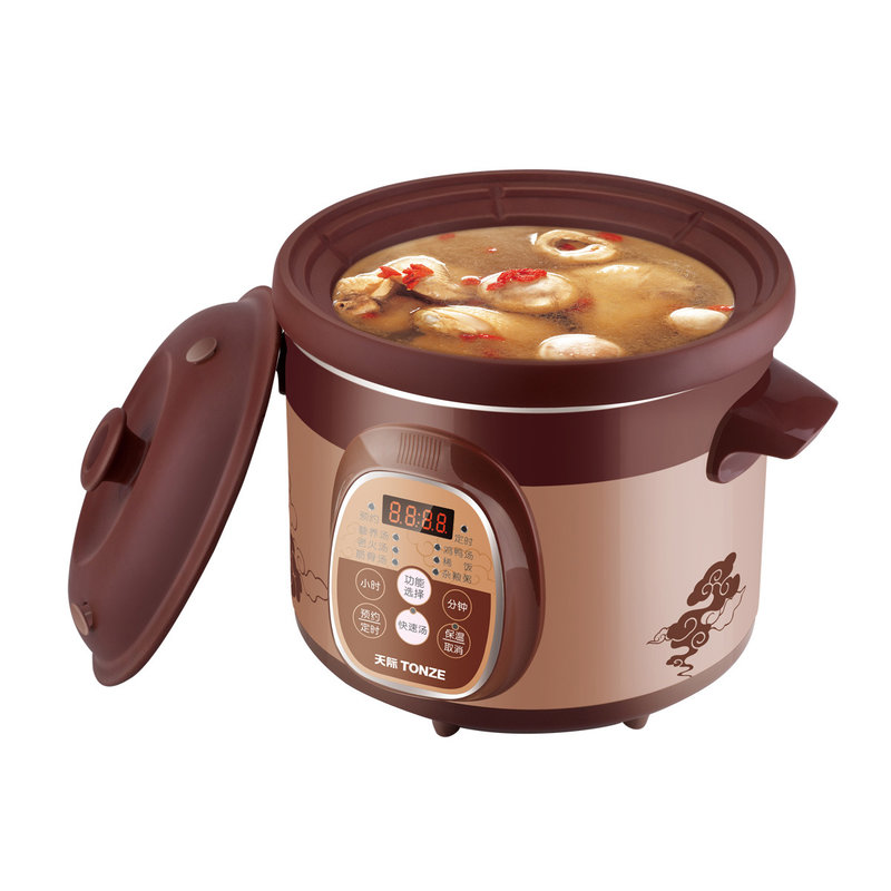 天际红陶煲汤锅电砂锅家用全自动煮粥锅红陶电炖锅25l2l