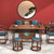 罗汉床新中式 乌金木茶桌椅组合推拉床榻 客厅沙发床塌椅小户型实木家具(罗汉桌茶桌1.6米七件套黑胡桃木)第3张高清大图