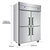 星星(XINGX) 840升 商用四门立式冷柜展示柜 不锈钢 蝴蝶门 加厚发泡商用厨房单温全冷冻BD-840E（光板）第3张高清大图