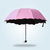 晴雨伞折叠黑胶遮阳伞遇水开花太阳伞三折防晒漏男女晴雨两用(粉色)第2张高清大图