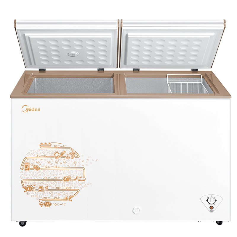 美的冷柜bcd269dkmb金双温双门阻霜净味六档调温d速冻系统节能静音