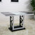 第六日现代简约餐桌椅组合 钢化玻璃烤漆不锈钢桌台大小户型(单个餐桌)第3张高清大图